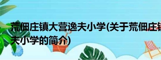 荒佃庄镇大营逸夫小学(关于荒佃庄镇大营逸夫小学的简介)