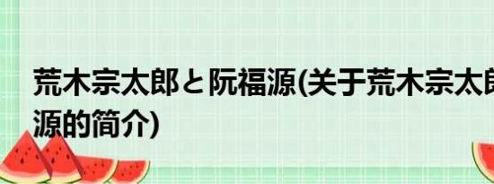 荒木宗太郎と阮福源(关于荒木宗太郎と阮福源的简介)