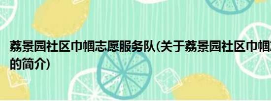 荔景园社区巾帼志愿服务队(关于荔景园社区巾帼志愿服务队的简介)