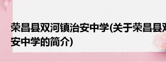 荣昌县双河镇治安中学(关于荣昌县双河镇治安中学的简介)