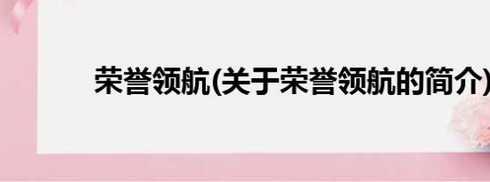 荣誉领航(关于荣誉领航的简介)