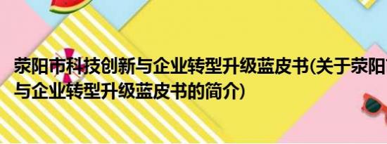 荥阳市科技创新与企业转型升级蓝皮书(关于荥阳市科技创新与企业转型升级蓝皮书的简介)