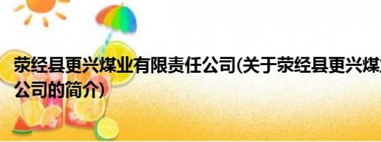 荥经县更兴煤业有限责任公司(关于荥经县更兴煤业有限责任公司的简介)