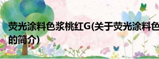 荧光涂料色浆桃红G(关于荧光涂料色浆桃红G的简介)