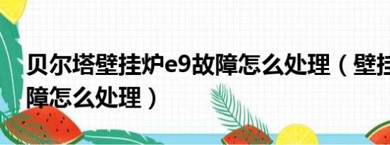 贝尔塔壁挂炉e9故障怎么处理（壁挂炉e9故障怎么处理）