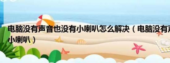 电脑没有声音也没有小喇叭怎么解决（电脑没有声音也没有小喇叭）