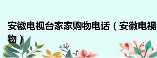 安徽电视台家家购物电话（安徽电视台家家购物）