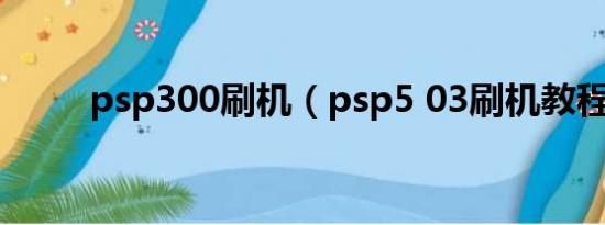 psp300刷机（psp5 03刷机教程）