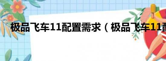 极品飞车11配置需求（极品飞车11配置）