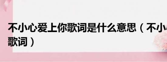 不小心爱上你歌词是什么意思（不小心爱上你歌词）