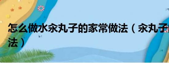 怎么做水汆丸子的家常做法（汆丸子的家常做法）