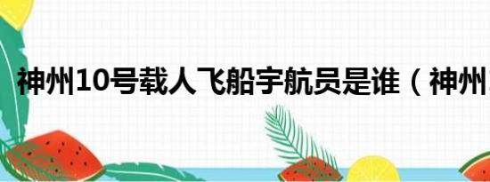 神州10号载人飞船宇航员是谁（神州10号）