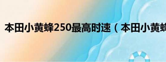 本田小黄蜂250最高时速（本田小黄蜂250）