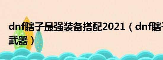 dnf瞎子最强装备搭配2021（dnf瞎子用什么武器）