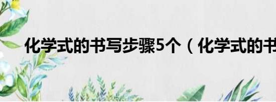 化学式的书写步骤5个（化学式的书写）