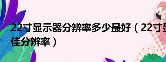 22寸显示器分辨率多少最好（22寸显示器最佳分辨率）