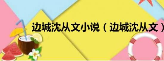 边城沈从文小说（边城沈从文）