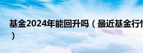 基金2024年能回升吗（最近基金行情怎么样）