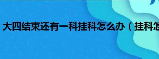 大四结束还有一科挂科怎么办（挂科怎么办）