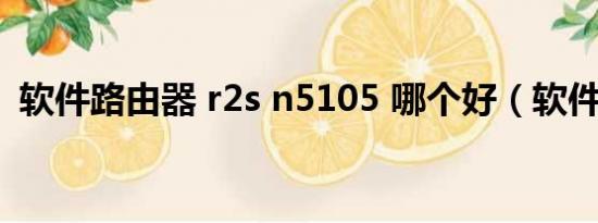 软件路由器 r2s n5105 哪个好（软件路由）