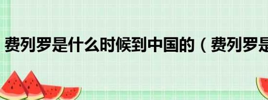 费列罗是什么时候到中国的（费列罗是什么）