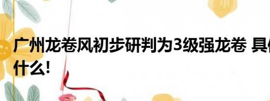 广州龙卷风初步研判为3级强龙卷 具体情况是什么!