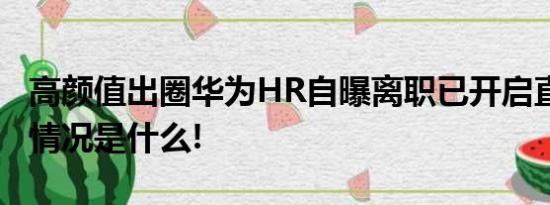 高颜值出圈华为HR自曝离职已开启直播 具体情况是什么!