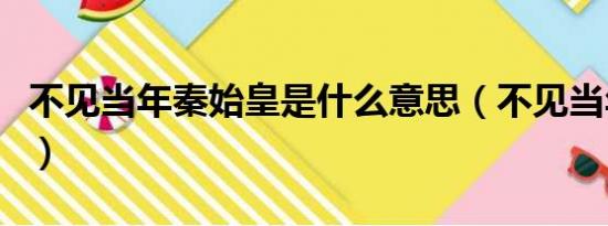 不见当年秦始皇是什么意思（不见当年秦始皇）