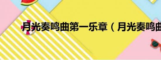 月光奏鸣曲第一乐章（月光奏鸣曲）