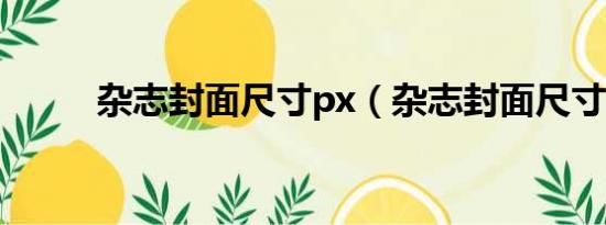 杂志封面尺寸px（杂志封面尺寸）