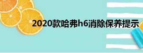 2020款哈弗h6消除保养提示