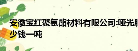 安徽宝红聚氨酯材料有限公司:哑光脱模剂多少钱一吨