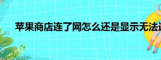 苹果商店连了网怎么还是显示无法连接