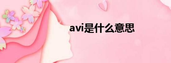 avi是什么意思