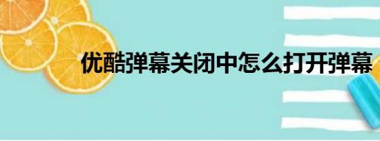 优酷弹幕关闭中怎么打开弹幕