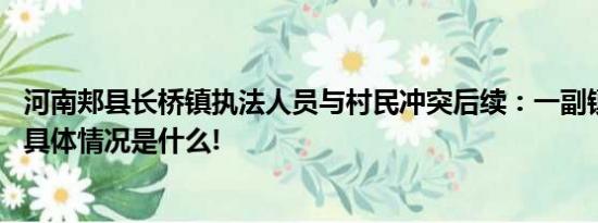 河南郏县长桥镇执法人员与村民冲突后续：一副镇长被撤职 具体情况是什么!