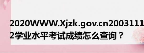 2020WWW.Xjzk.gov.cn20031110010012学业水平考试成绩怎么查询？