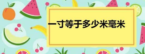 一寸等于多少米毫米