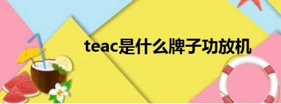 teac是什么牌子功放机