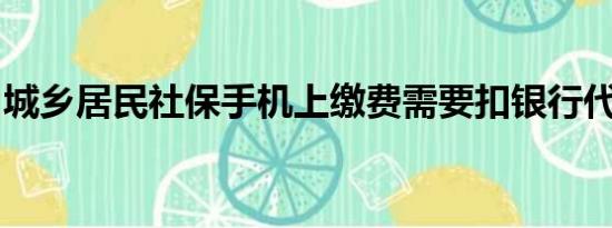 城乡居民社保手机上缴费需要扣银行代理费吗