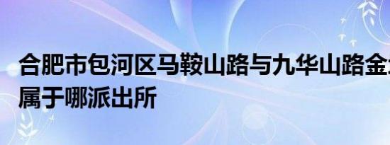 合肥市包河区马鞍山路与九华山路金地国际城属于哪派出所