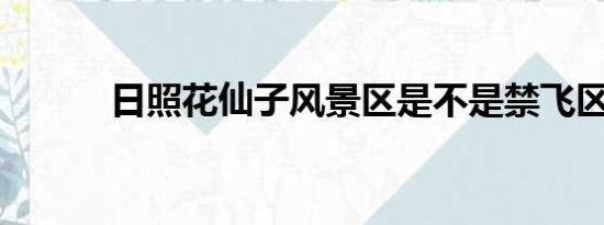 日照花仙子风景区是不是禁飞区