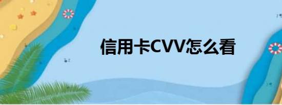 信用卡CVV怎么看