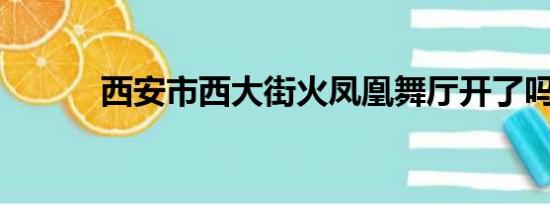 西安市西大街火凤凰舞厅开了吗