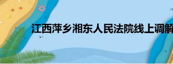 江西萍乡湘东人民法院线上调解