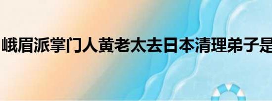 峨眉派掌门人黄老太去日本清理弟子是真的吗