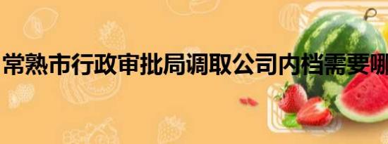 常熟市行政审批局调取公司内档需要哪些材料