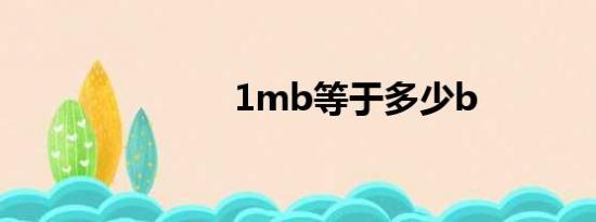 1mb等于多少b