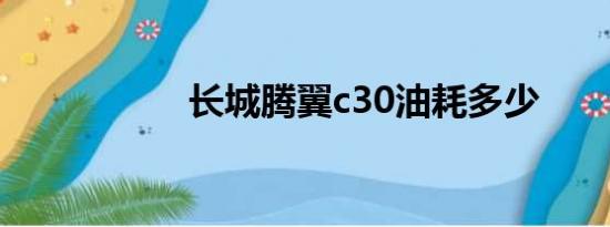 长城腾翼c30油耗多少