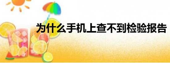 为什么手机上查不到检验报告